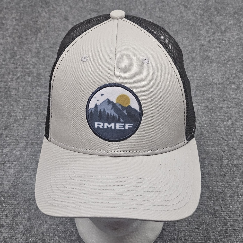 RMEF Trucker Hat Gray Rocky Mountain Elk Foundation Snapback Cap Hunting Outdoor